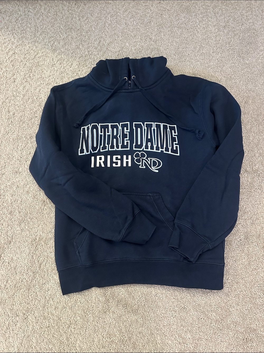 Gear For Sports Navy Crewneck Sweatshirt with White Notre Dame Graphic